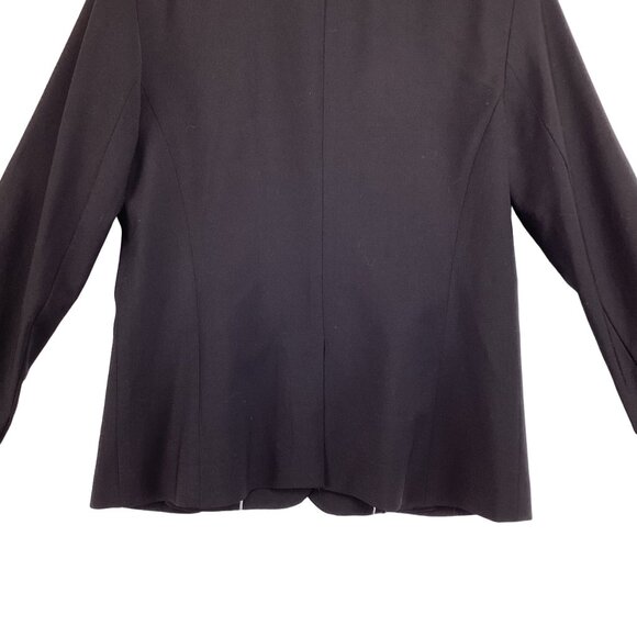 Talbots Womens Jacket Size 8 Black Wool Blend Blazer Tailored Silhouette - Picture 6 of 9